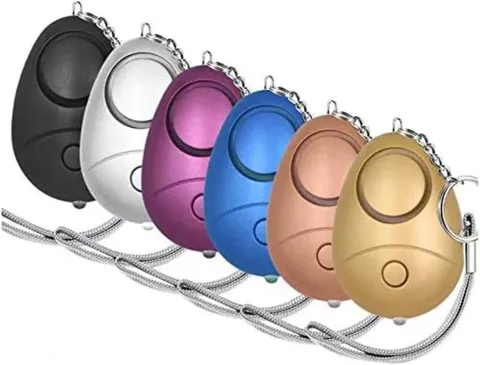 6 Pack 140DB Personal Safety Alarm Keychain With LED Light Emergency SOS Device