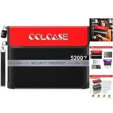 Fireproof Document Bag with Lock - 5200℉ Waterproof Safe for Valuables 15x11