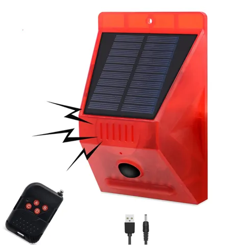 HULPPRE Solar Outdoor Motion Sensor Alarm,130db Loud Siren Lamp Noise Maker |...
