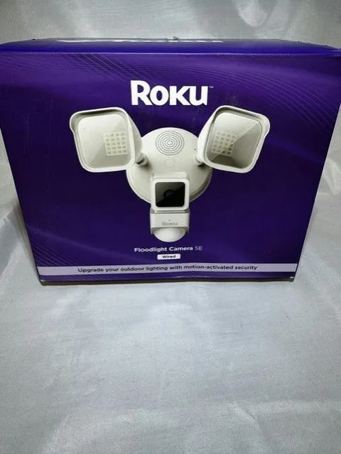 Roku Wired Floodlight Camera 1080p HD Outdoor Security Camera - Open Box