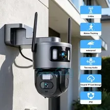 360° Dual Lens 8MP WiFi Security Camera Zoom Outdoor Home Night Vision CCTV PTZ