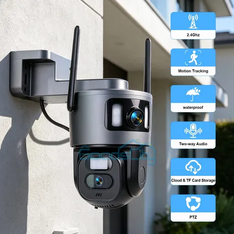 360° Dual Lens 8MP WiFi Security Camera Zoom Outdoor Home Night Vision CCTV PTZ