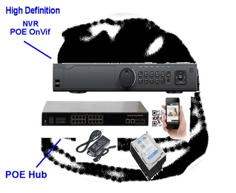 High Definition 32Channel 1.5U Case NVR 12MP IP Camera 4TB HDD Compelet System
