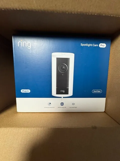 Ring Spotlight Cam Pro - Newest Model - 4k - White - Plug-In