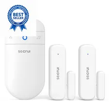 Door Chime When Opens, Opened Alarm for 1 Receiver+2 Sensor, White