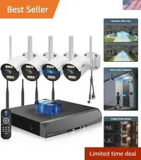 Versatile 130° WiFi Security Camera System with Two-Way Audio & 500GB Storage