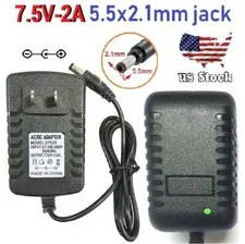 7.5V 2A 2000mA AC Adapter to DC Power Supply Charger Cord 5.5x2.1mm US plug