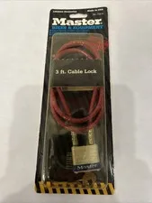 Master Lock 719D Steel Cable with Integrated Outdoor Padlock with Key, 1 Pack