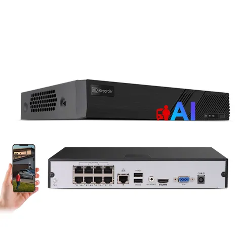 Anpviz 8CH 8MP NVR POE AI Security IP Network Video Recorder 24/7 Recording