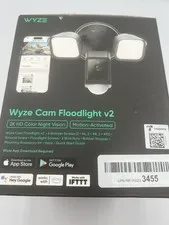 Wyze Cam Floodlight V2 Motion Activated Smart Home Security Black Wired