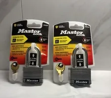 Master Lock 1SSKADLF Stainless Padlock 2-Pack Keyed Alike Security Level 8 New