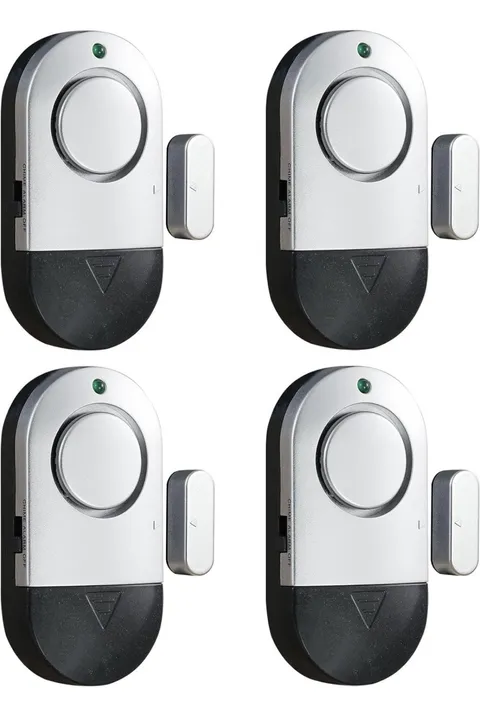 4 Pack Magnetic Door/Window Alarm 120 dB Battery Powered Chime/Alarm, Indoor