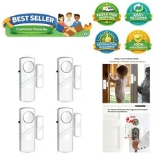 Wireless Door & Window Alarm - 90dB Alert, Easy Install for Home & Kids Safety