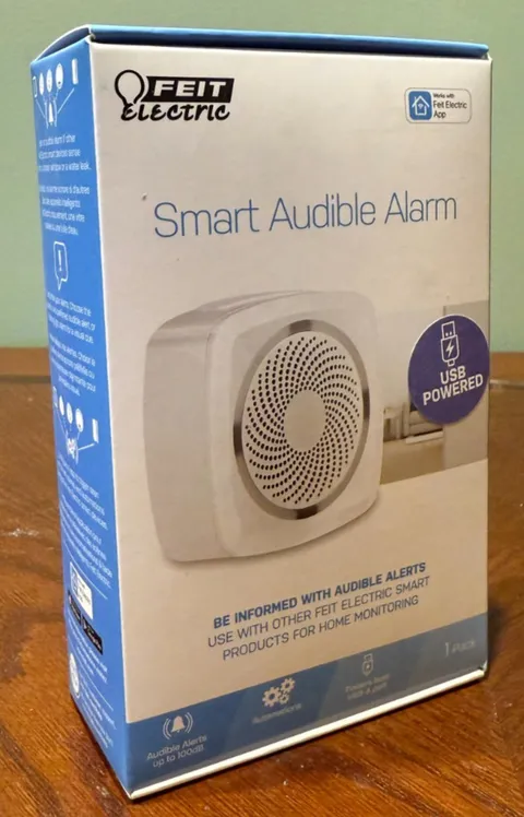 Feit Electric Smart Indoor Wi-F Audible Home Security Alarm with Flashing Lights