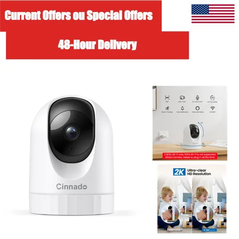 Cinnado D1 2K Indoor WiFi Security Camera 360° Pet Baby Monitor