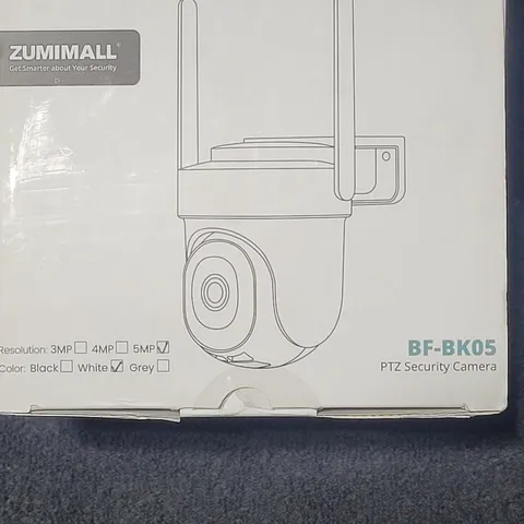 Zumimall 5MP Wht PTZ Security Camera Alexa Compatible NEW