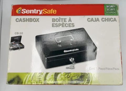 SentrySafe CB-10 Steel Cash Box w/ Coin Tray & 1 Key Original Box Excellent Cond
