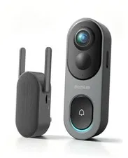 5MP Doorbell Camera Wireless - 180° Head-to-Toe View - 32GB SD Card Dark Grey