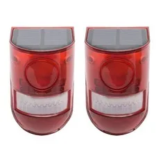 2 Pack Solar Sound and Light Alarm Motion Sensor, 129db Outdoor Security Sire...