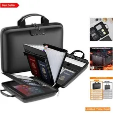 Large Capacity Fireproof File Organizer with Lock - Perfect for Important Docs