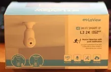 LaView 4MP Bulb Security Camera 2.4GHz 360° 2K Motion Alarm LV-PWL2-B - Open Box