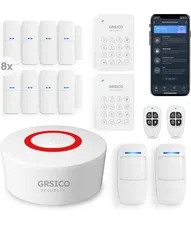 Wireless Home Alarm System 15-Piece Kit, WiFi Alarm System for Home Security wit