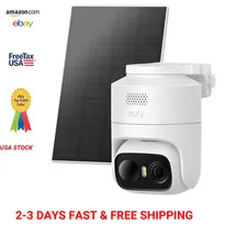 Wireless outdoor security camera with 2K resolution AI tracking 360 degree pan