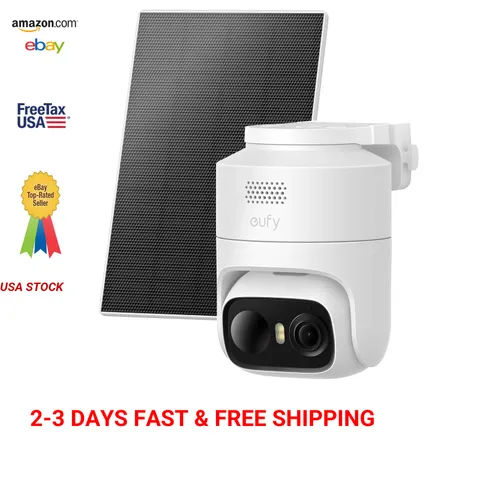 Wireless outdoor security camera with 2K resolution AI tracking 360 degree pan