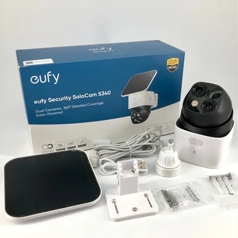 eufy SoloCam S340 T81701W1 Outdoor Solar Powered 3K PTZ Security Camera - White