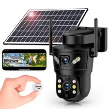 3K Solar Security Camera Wireless,270°Pan 90°Tilt Auto Tracking,WiFi Cam,PIR&...
