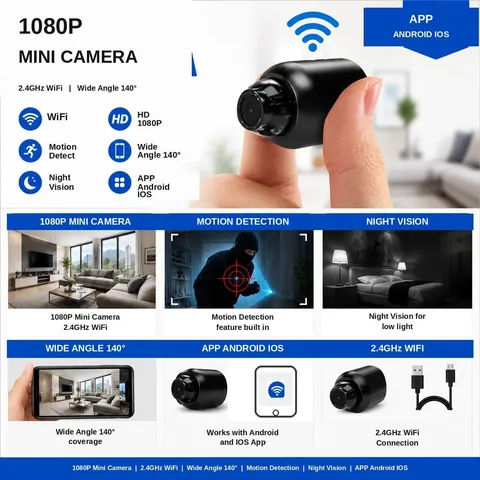 1080P HD Mini Camera WiFi Wireless HD Night Vision Camera Home X5 Remote Camera 
