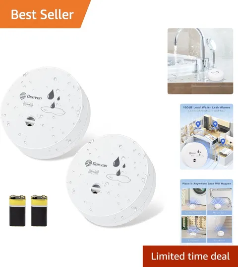 Water Leak Detector Set with 100dB Alarm for Basements Bathrooms