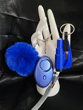 Blue Small Version Safety Keychain Extra Loud Alarm Window/Seatbelt Breaker Pom.