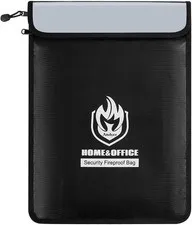 Upgraded Two Pockets Fireproof Document Bag (2000℉), 15”x 11”Waterproof Firep...