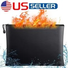 2000℉ Fire Proof money Bag Fireproof Document Pouch Waterproof Safe Cash US