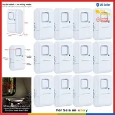 Wireless Door and Window Alarm 12 Pack 120dB Magnetic Sensor Chime Burglar