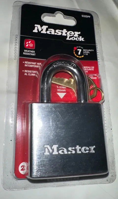 Master Lock Padlock 2in Steel Key Different Dual Ball Bearing - 532DPF