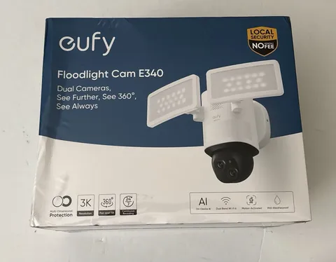 Eufy Security Floodlight 3K Camera E340 Wired - New Sealed