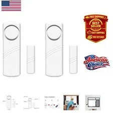 90 Db Home Security Alarm Set - Wireless Door and Window Sensors 2 Pack