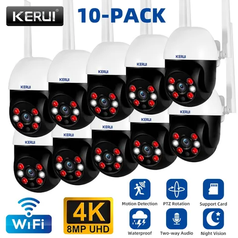 10X KERUI 4K Wireless Security Camera Outdoor Wifi Night Vision Two Way Audio