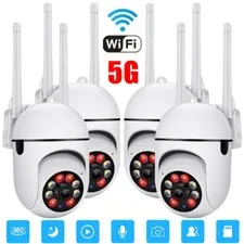 4PCS Camaras De Seguridad Para 360 5G WIFI Inalambrica Con Vision Nocturna Audio