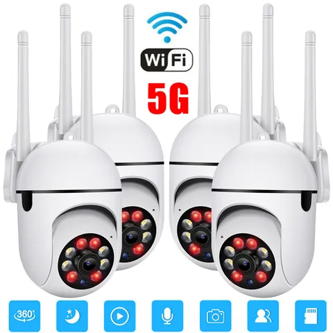 4PCS Camaras De Seguridad Para 360 5G WIFI Inalambrica Con Vision Nocturna Audio