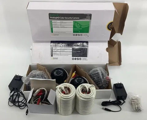 BNC QSee Q-See HD 1080P Color X4 Security Cameras QTH8056D & Accessory Cables X2