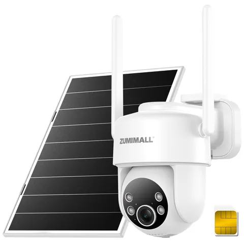 2K Solar Outdoor 24/7 Recording, 4G LTE Cellular Solar Powered with Built-in ...