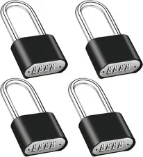4Pcs Combination Lock, 4-Digit Heavy Duty Combo Lock, Combination Padlock Outdoo