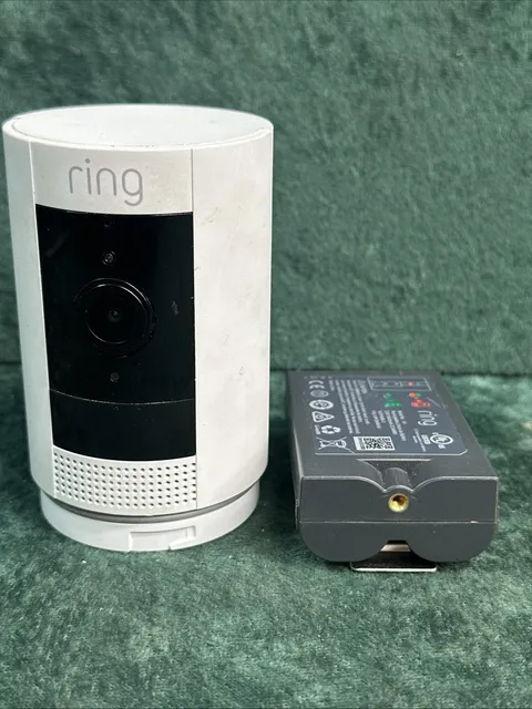 Ring Stick Up Cam White Outdoor Wireless Battery Security Camera 5UM7E5