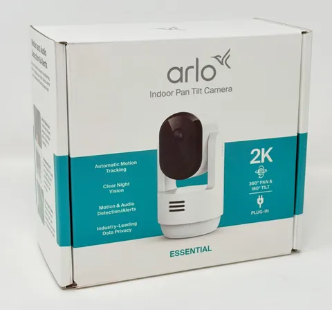 Arlo Essential Indoor Pan Tilt Security Camera 2K VMC3073 2025 Plug-In Sealed
