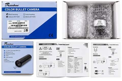Rainbow Color Bullet Camera BC70W CCTV Sony Super HAD CCD 550 TVL 3.6mm NIB