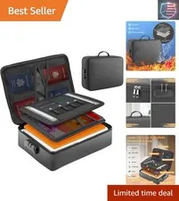 Fireproof Waterproof Document Bag with Lock - Portable Waterproof Document Or...