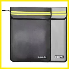 Fireproof Waterproof Money Document Bag, 2Pack 15"x 11" Pouch | Safe Zipper B...